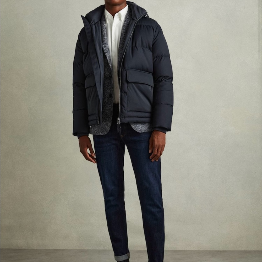 Reiss Men's Black Puffer Jacket